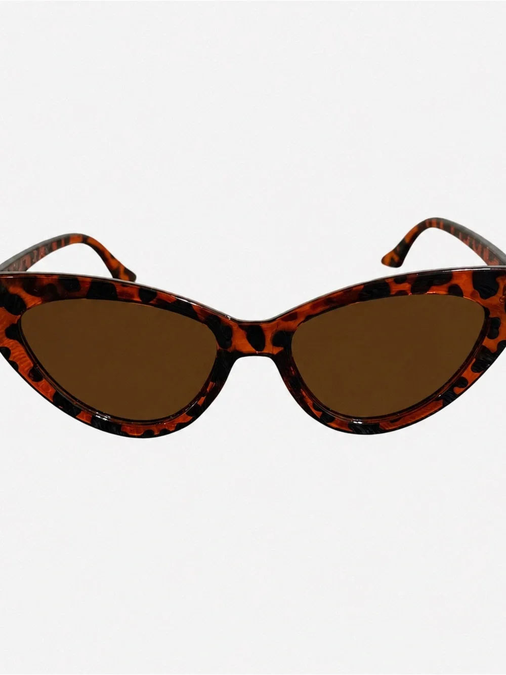 Tortoise Cat Eye Sunglasses Brown Lens Retro Vintage Style Pointed Frame